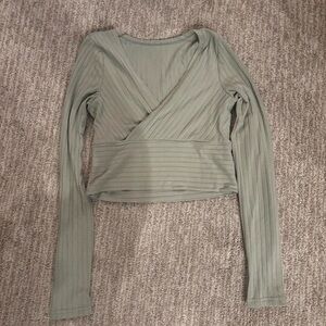 Elegant Green Wrap Top